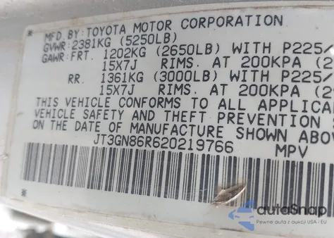 2002 Toyota 4Runner Sr5 V6 from USA, damaged, VIN JT3GN86R620219766